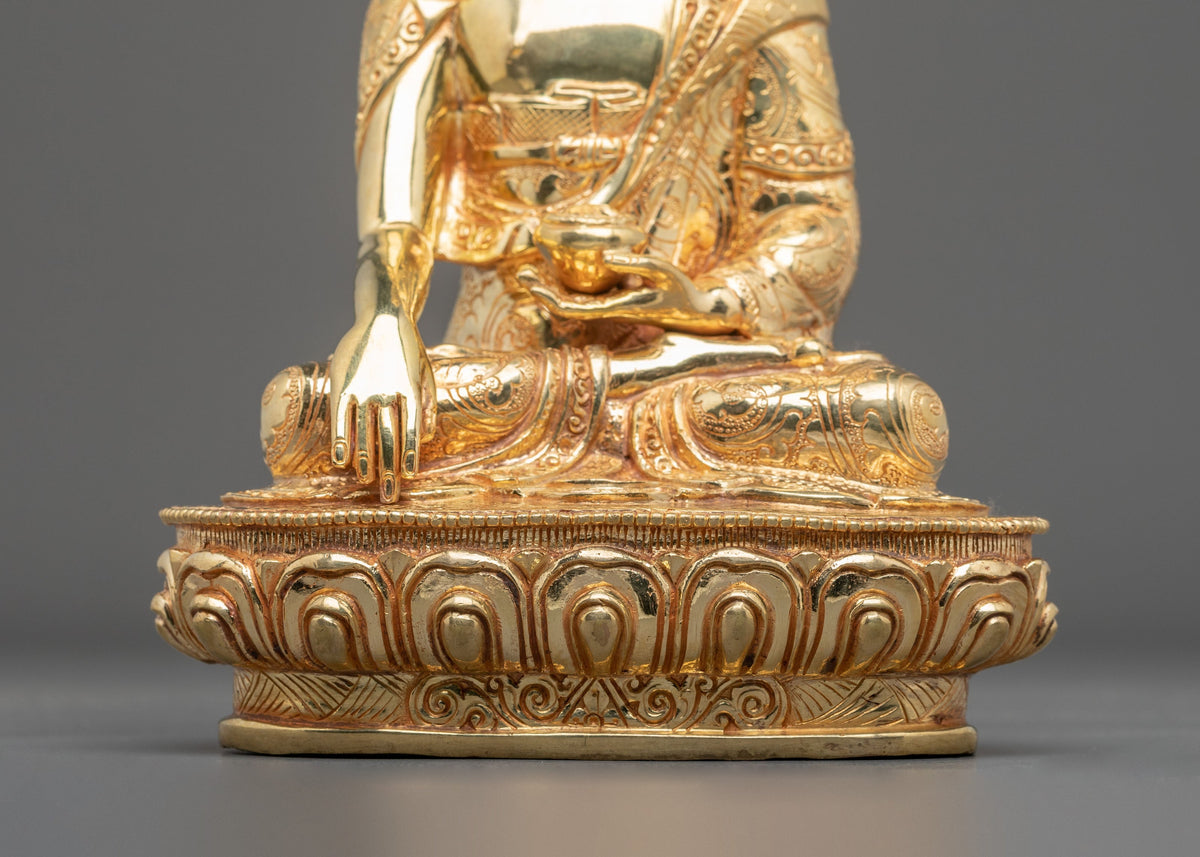 Namo Altar Shakyamuni Buddha Figurine | Gold Plated Buddhist Sculpture