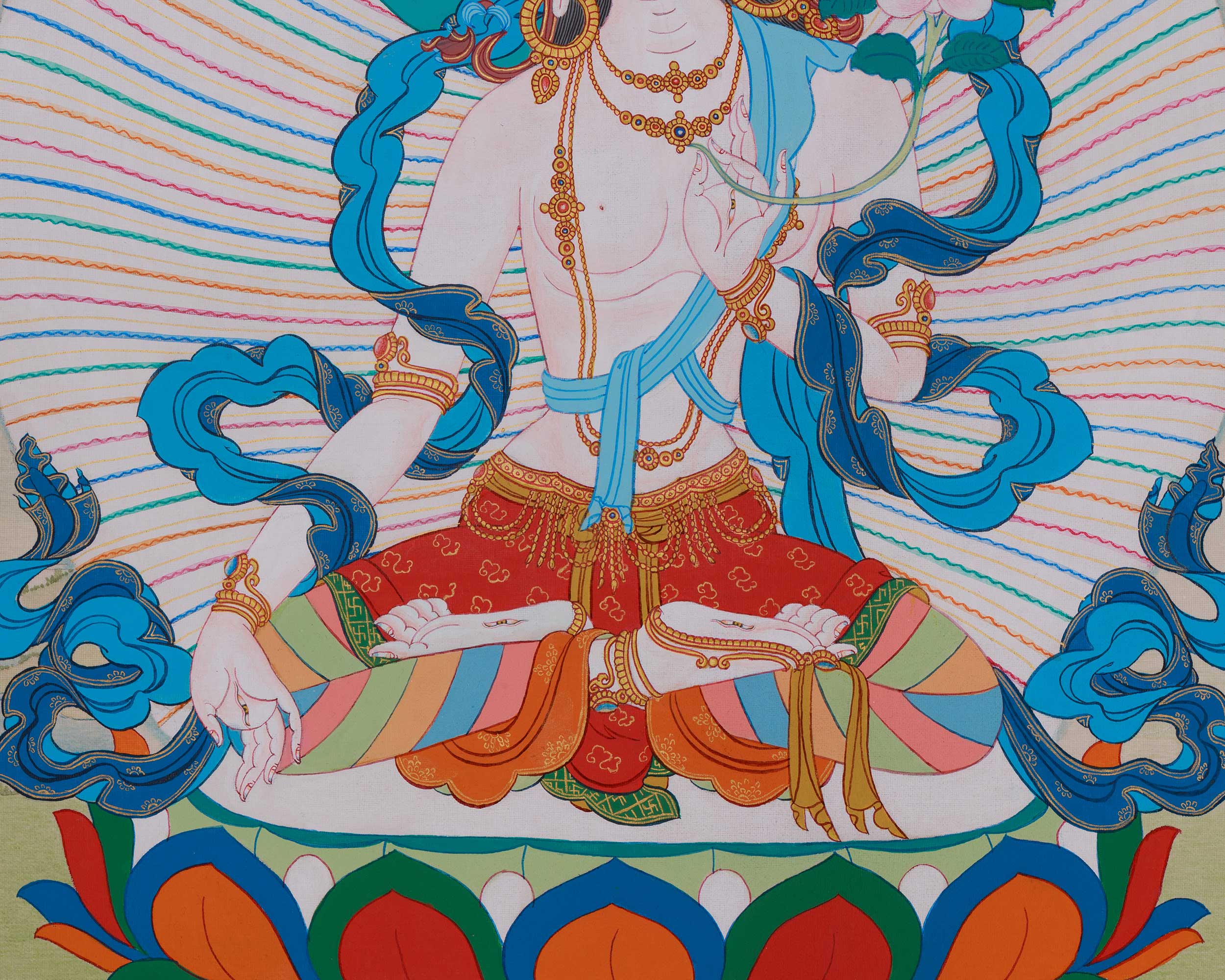 Sacred White Tara Art | Symbolizing Healing, Awareness, and Enlightened Grace