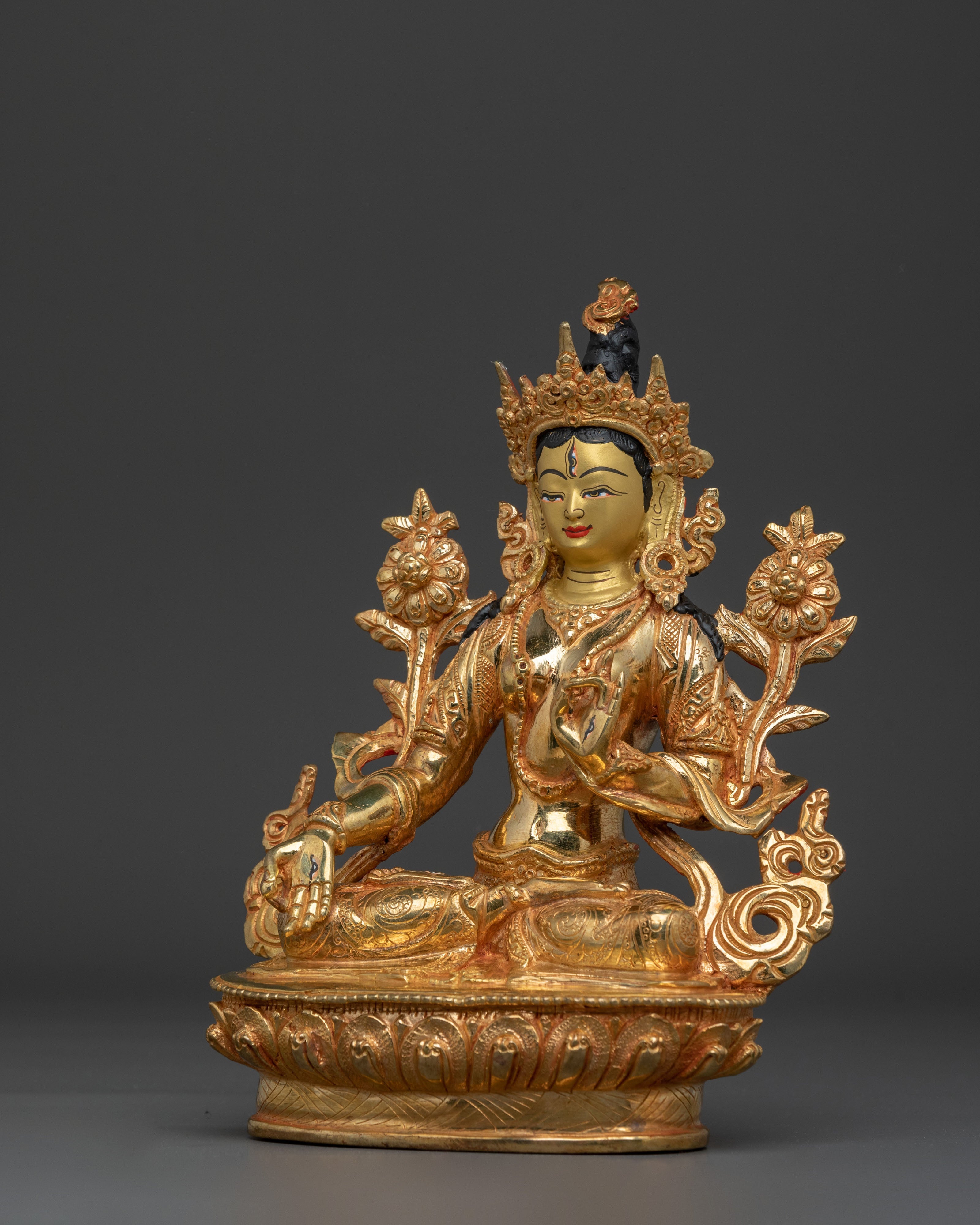 Traditional Himalayan White Tara Figurine | Spiritual Home Decor