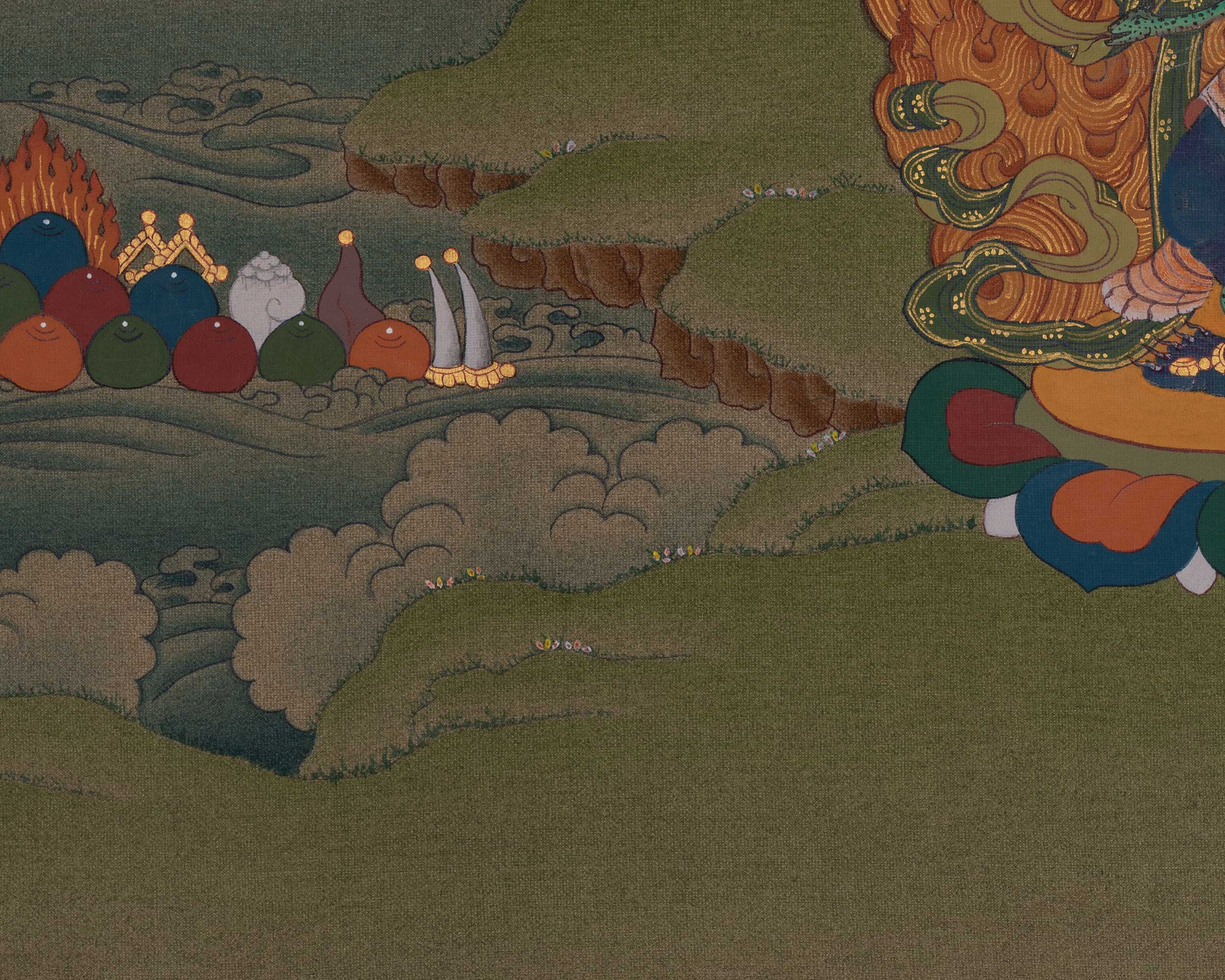 Manjushri With Chenrezig And Vajrapani Art | Wisdom, Compassion, And Power