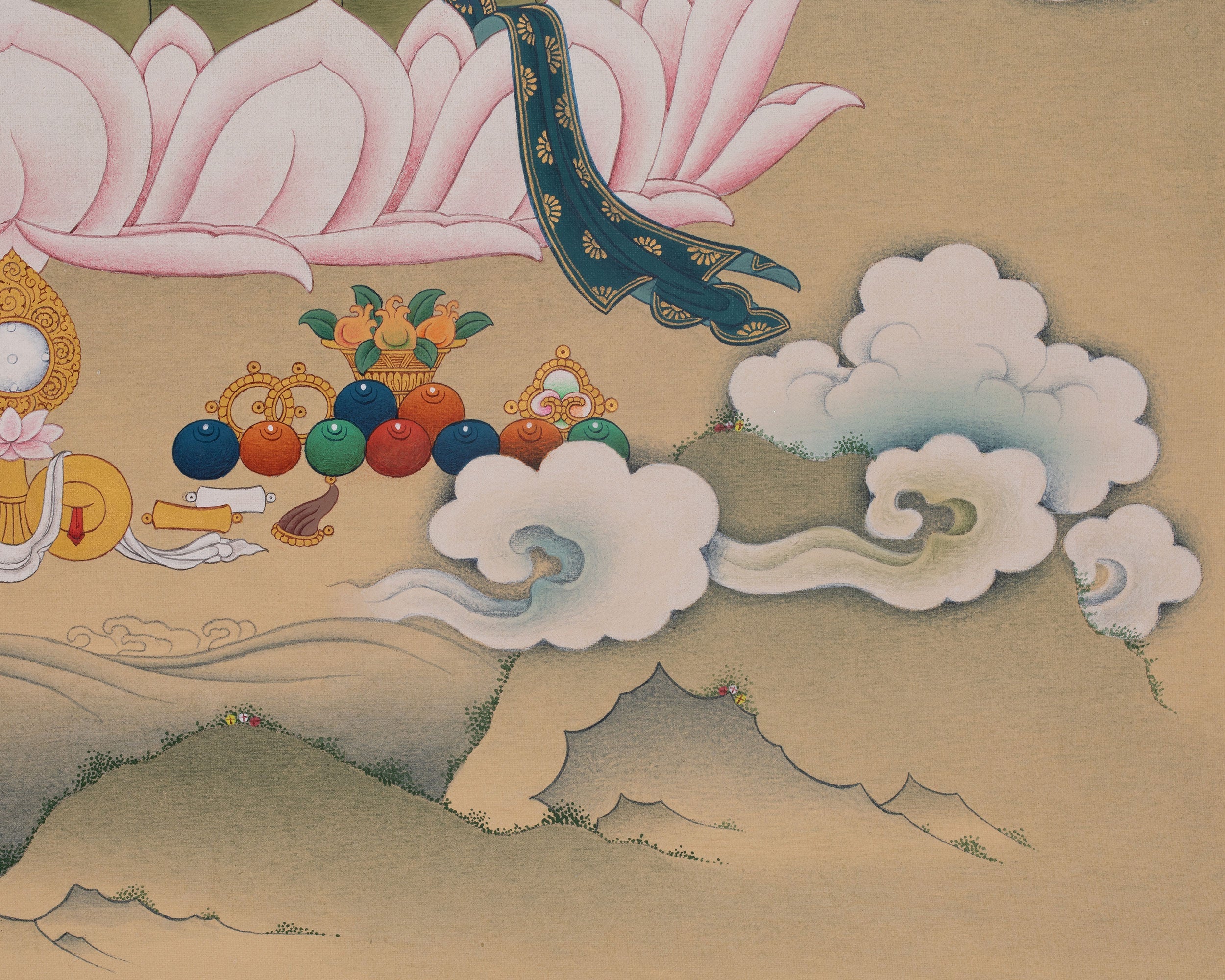 White Tara Longevity Thangka Art | Seven Eyed Deity | Pure Compassion