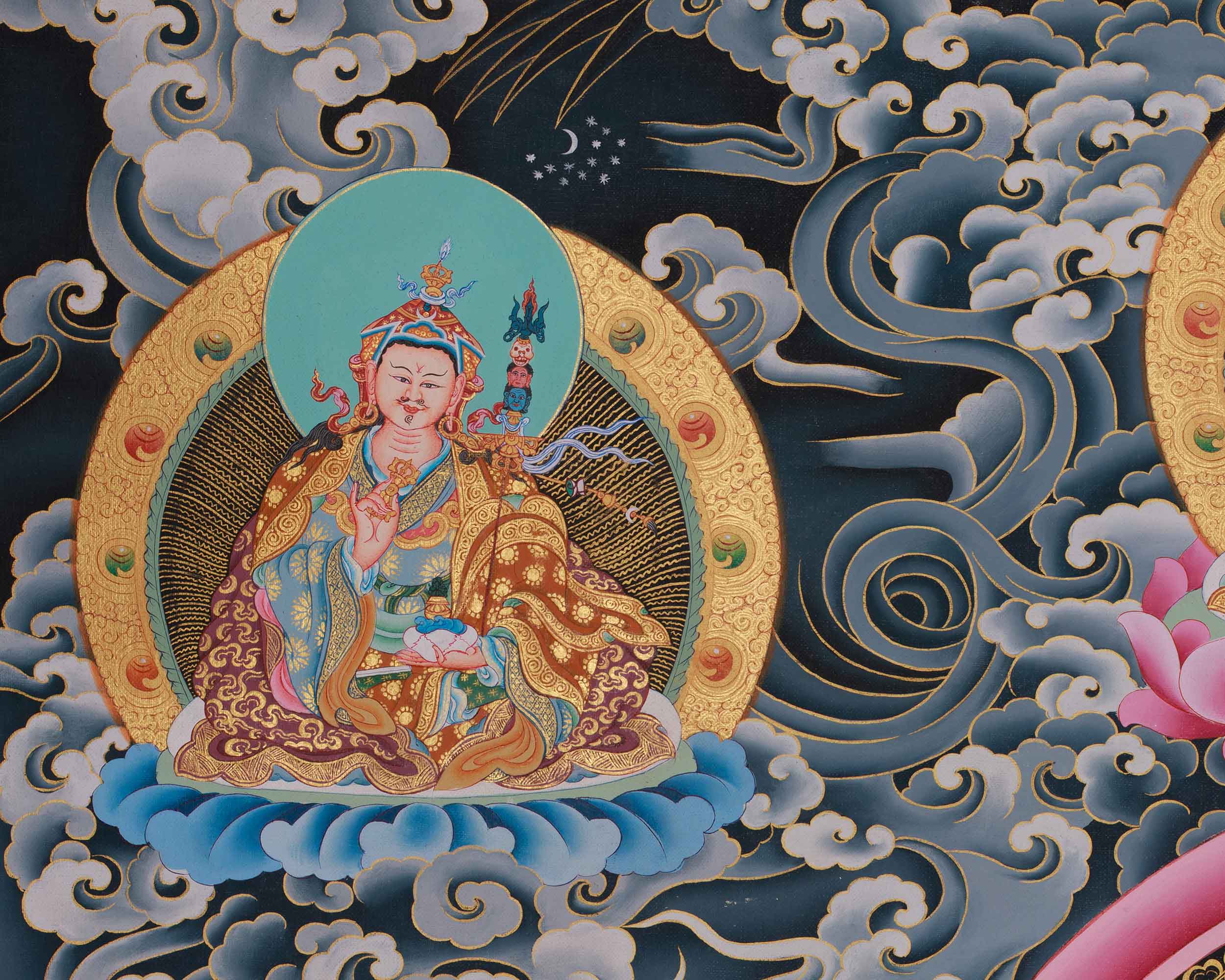White Tara With Other Deities Thangka | Vajrayana Deity Shyama Tara