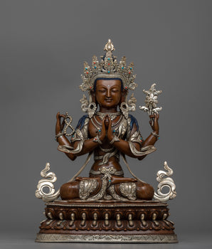 chenrezig-silver-plated-oxidized-34cm