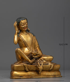 Milarepa Gold-Gilded Statue | A Beacon of Ascetic Wisdom