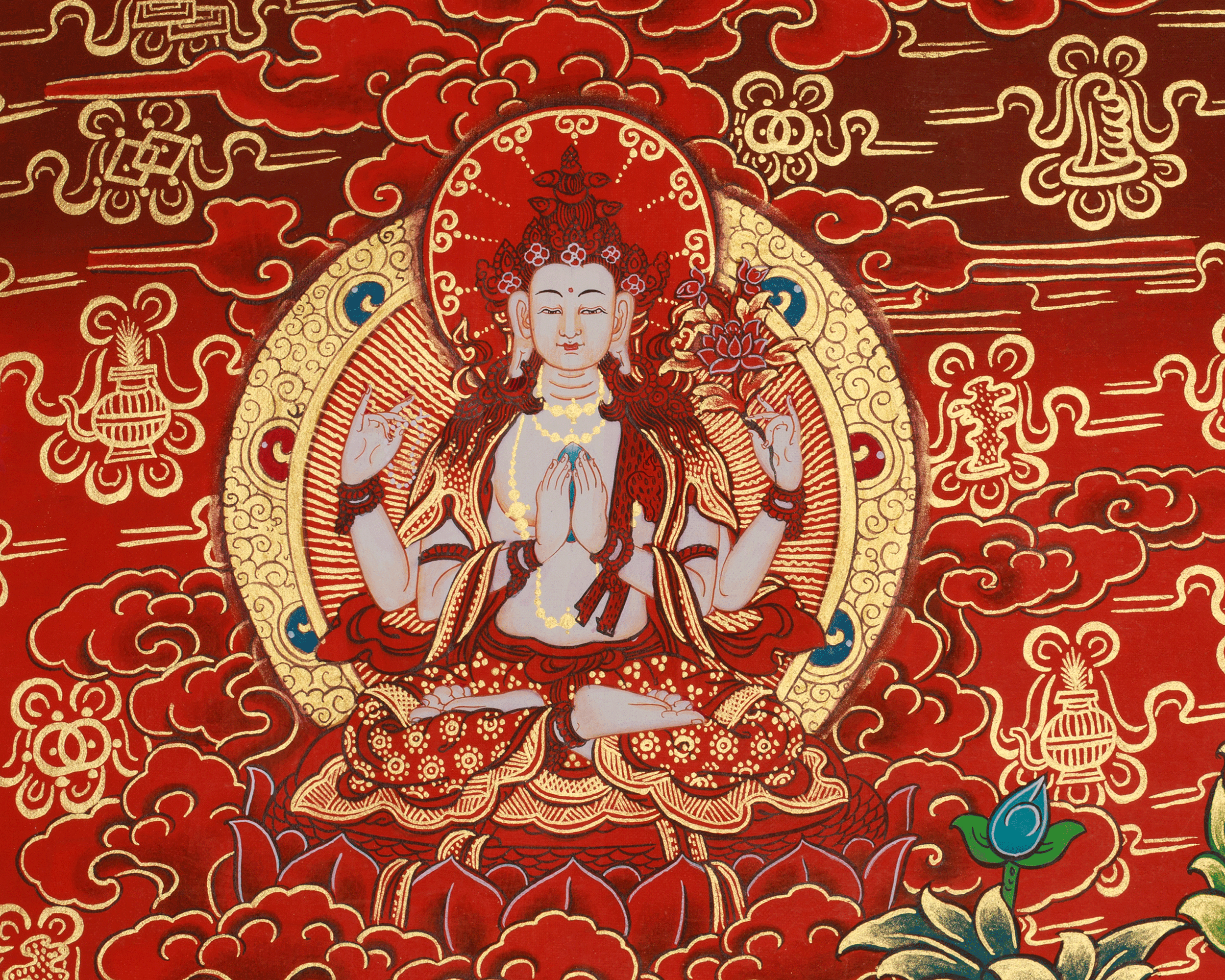 White Tara Healing Deity Thangka | Longevity, Compassion, and Peaceful Protection Art