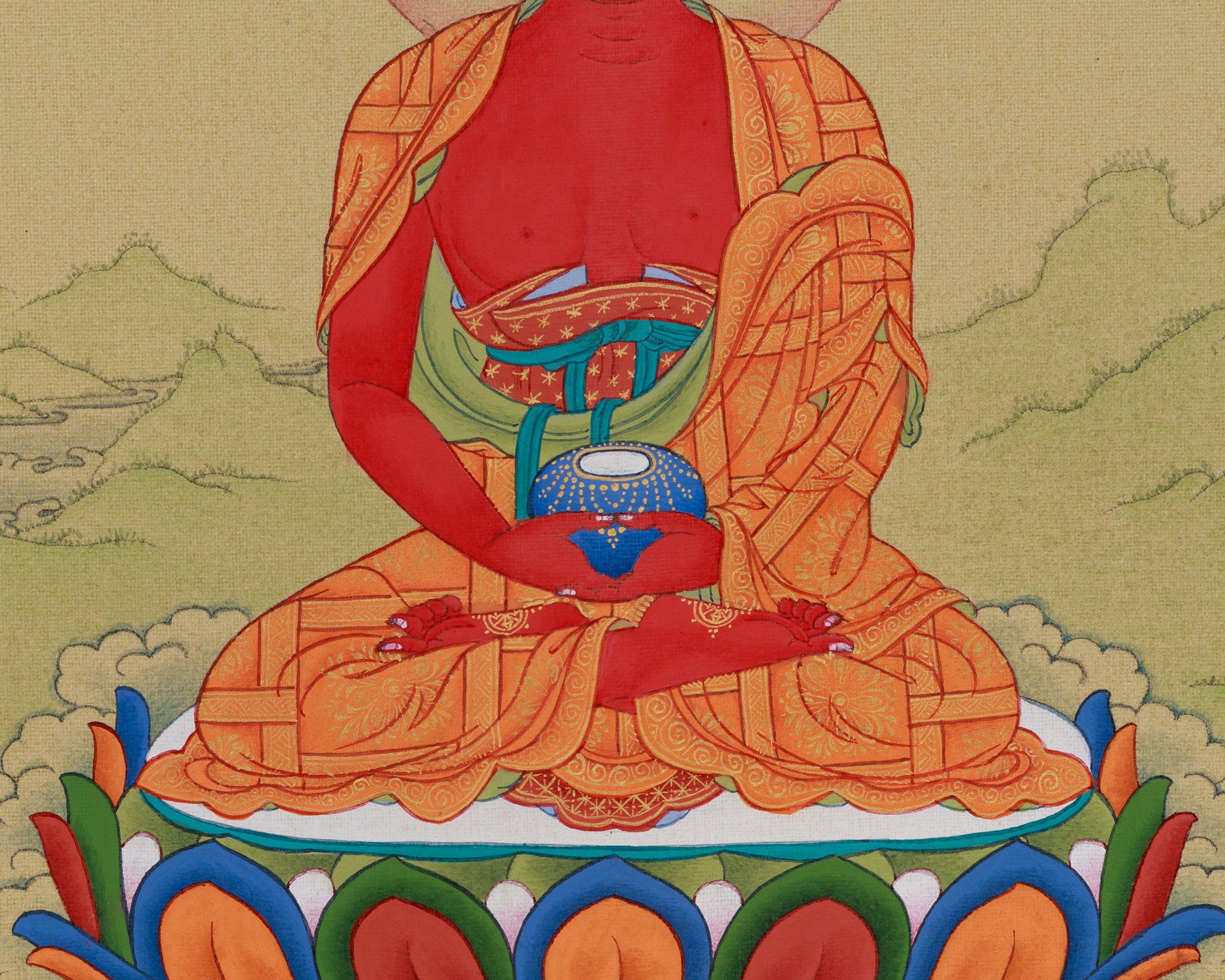 Amitabha Buddha Enlightenment Thangka | Buddha of Infinite Light