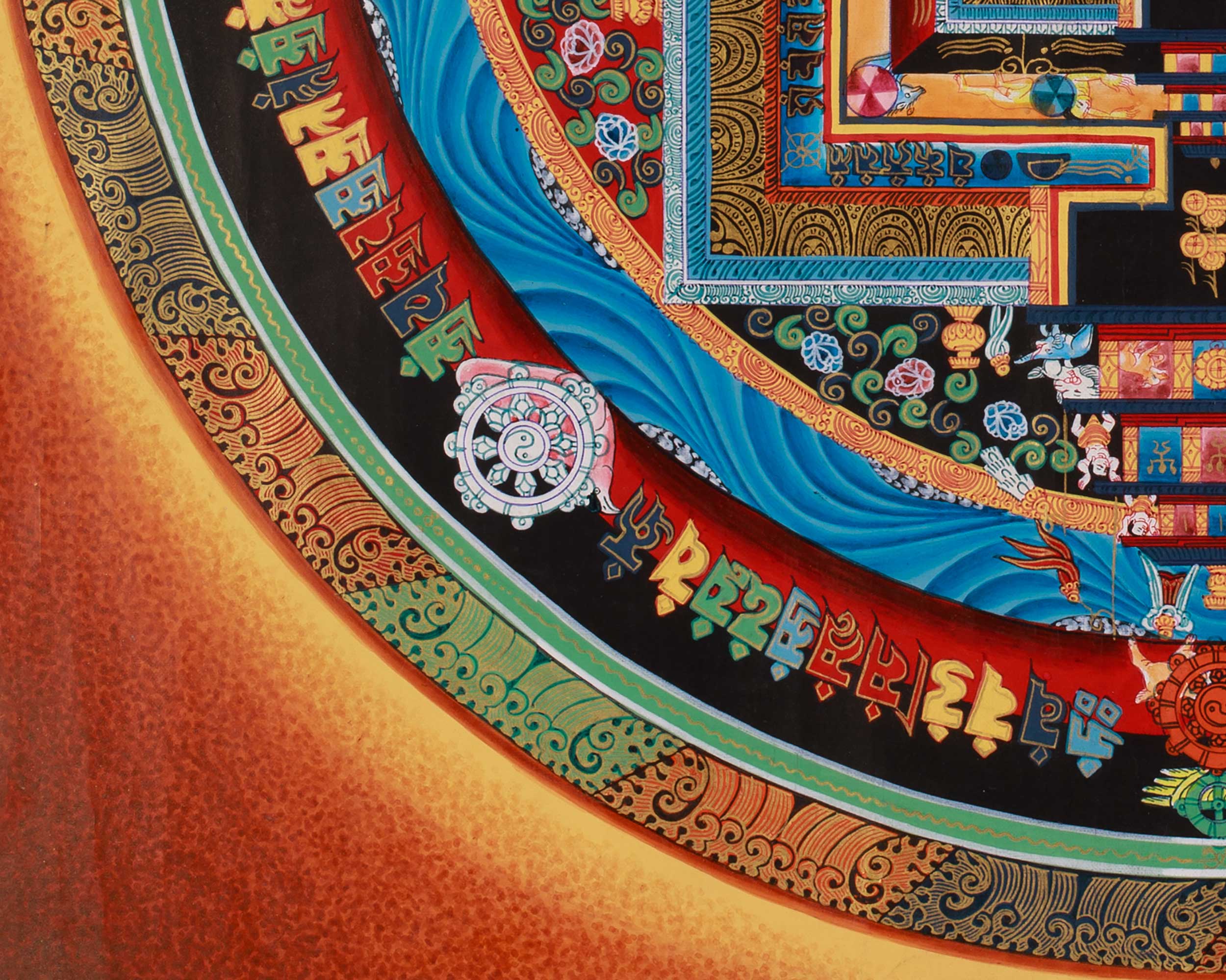 Sacred Buddhist Kalachakra Mandala Art | Meditation Altar | Home Decor