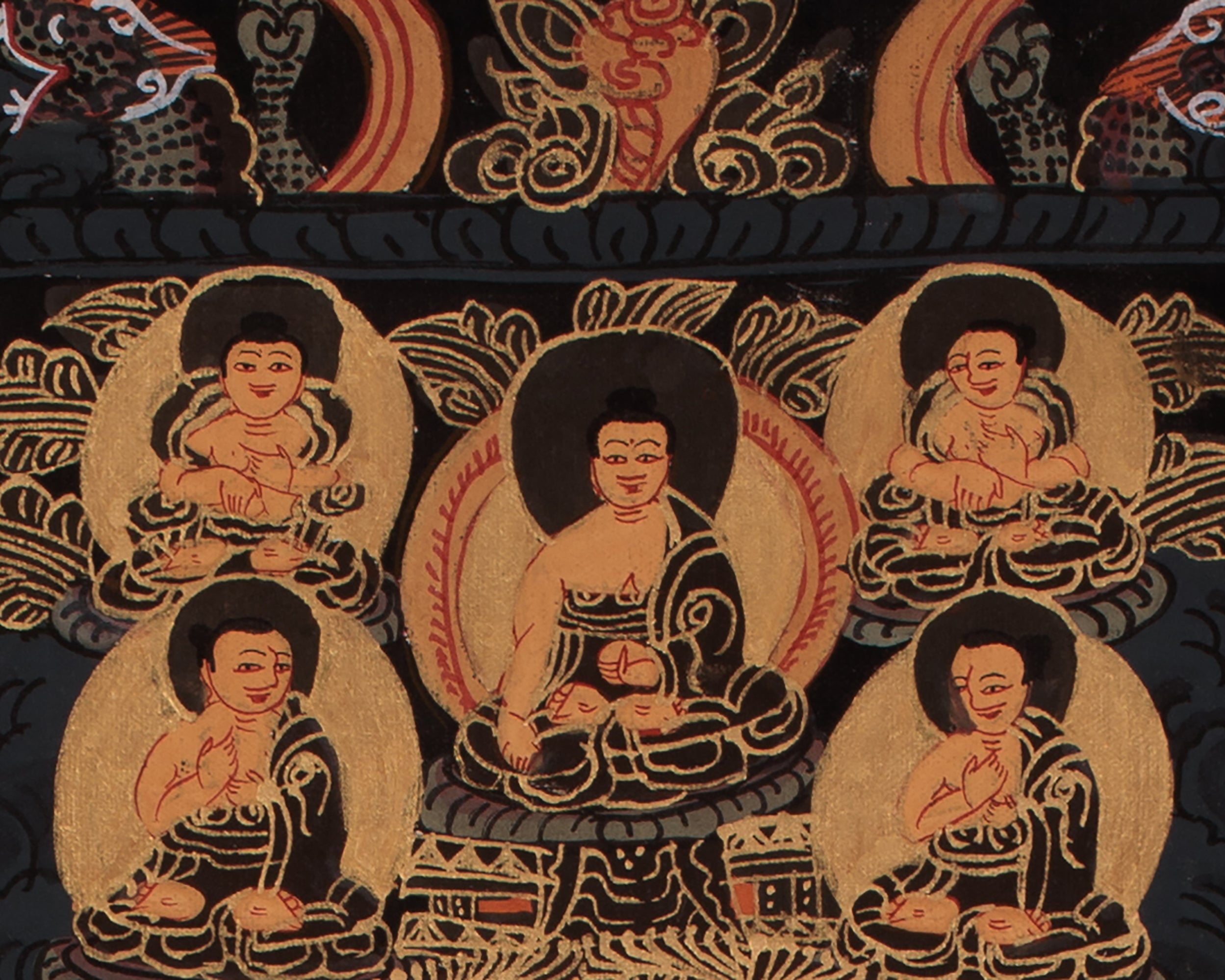Triple Mandala of Buddha Thangka | Sacred Hand-Painted Buddhist Thangka Artwork