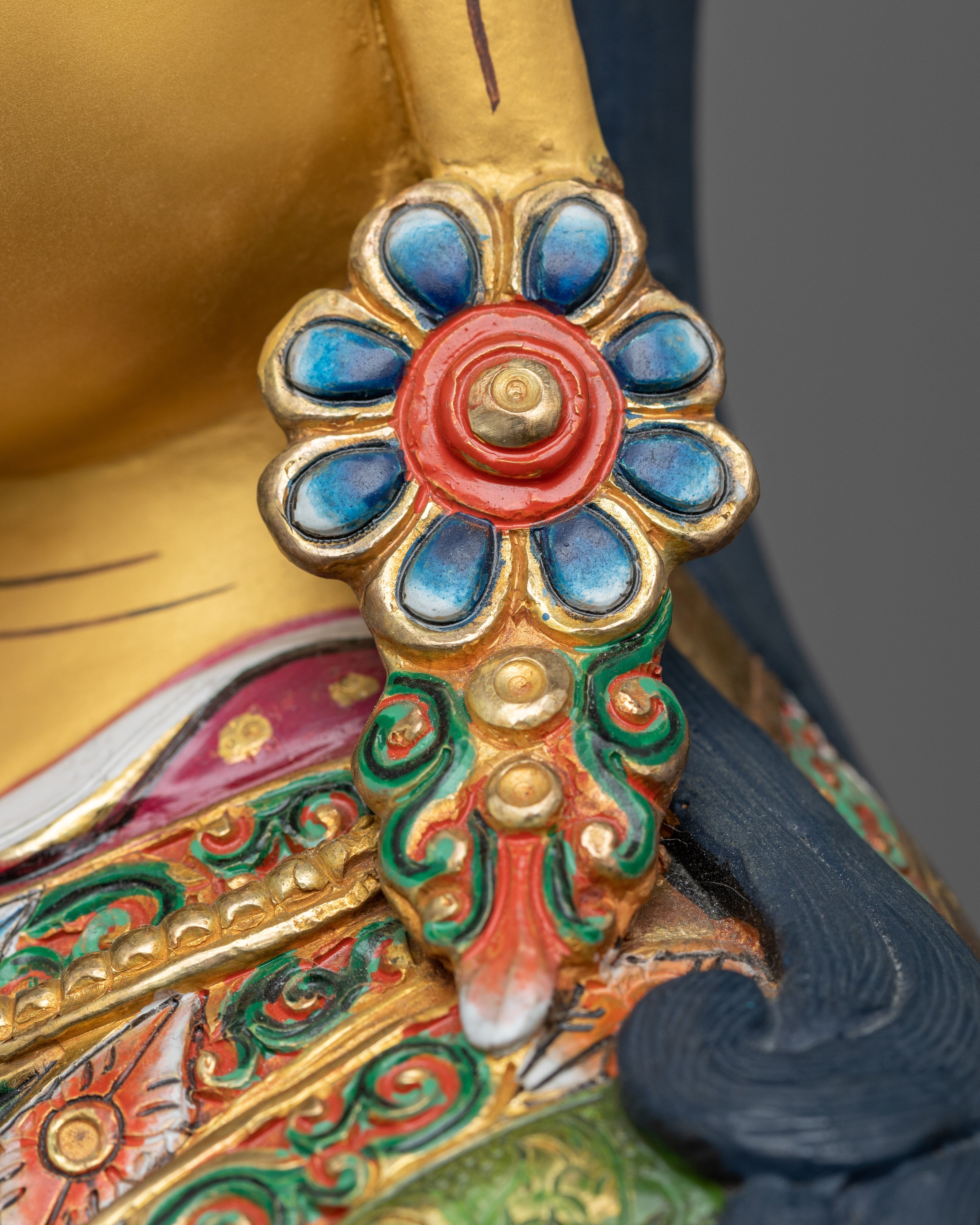 Guru Rinpoche Colorful Statue | Handmade Sculpture of Lotus Born Master