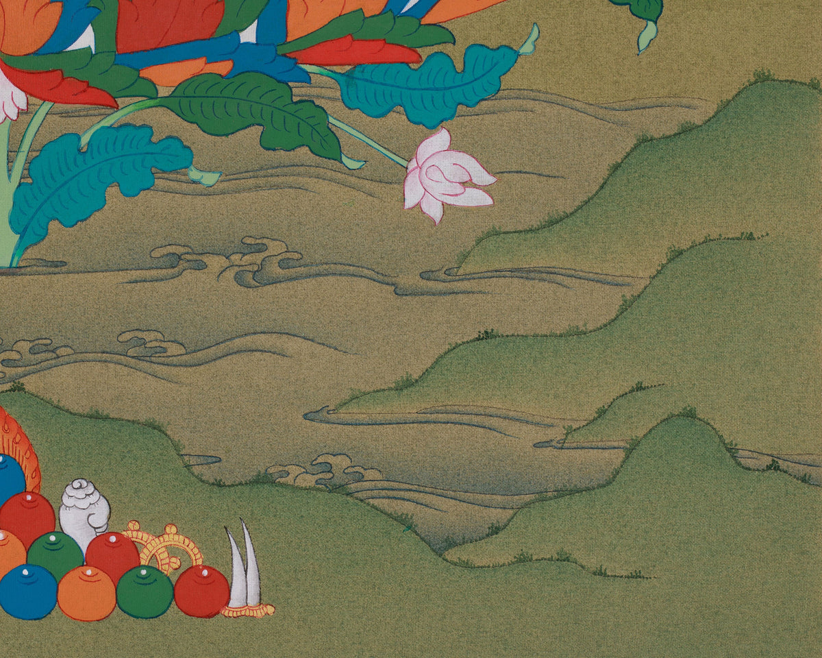 Vajrayana Guru Rinpoche Thangka | Honoring The Lotus-Born Master | Enlightened Wisdom