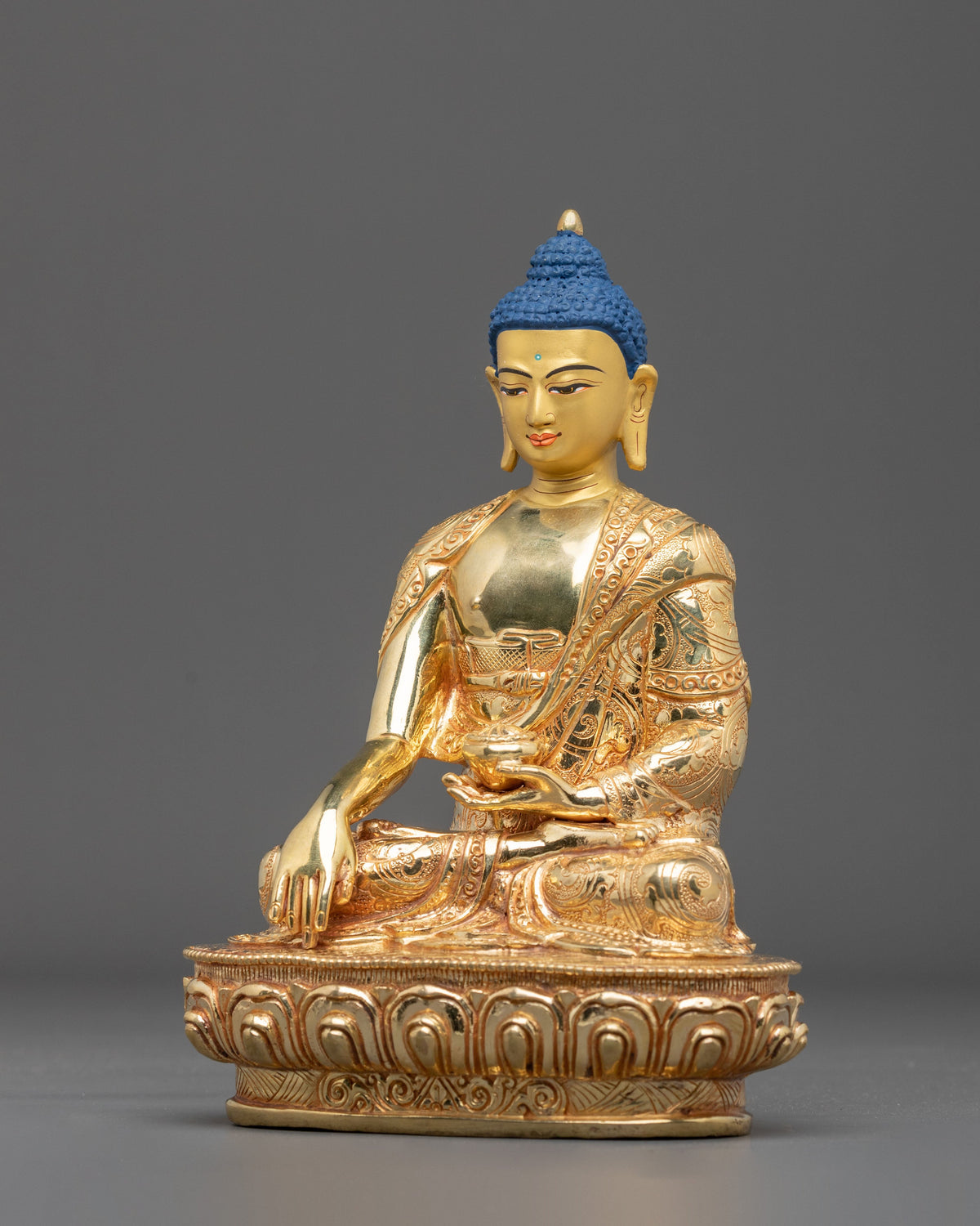 Namo Altar Shakyamuni Buddha Figurine | Gold Plated Buddhist Sculpture