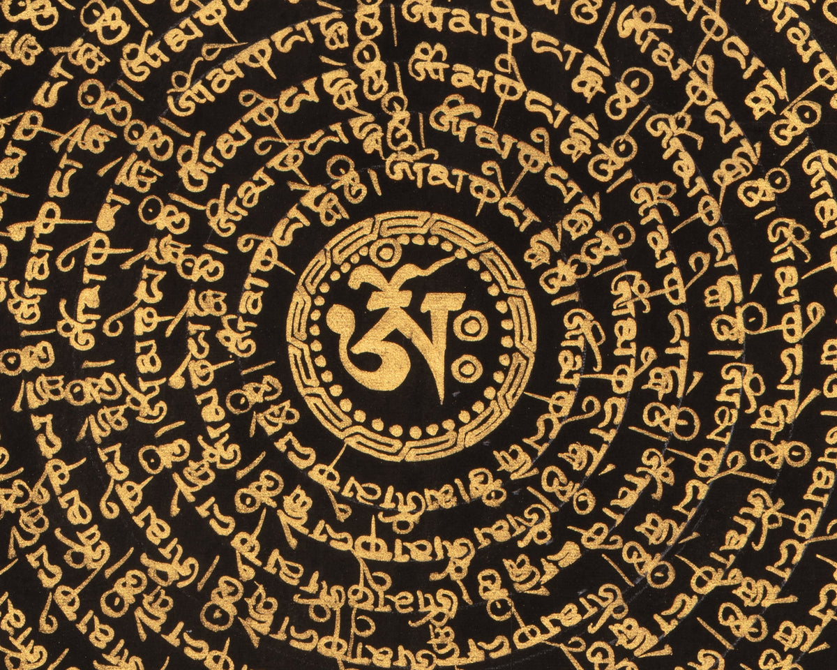 Sacred Tibetan Mantra Mandala | Traditional Spiritual Art | Meditation Altar