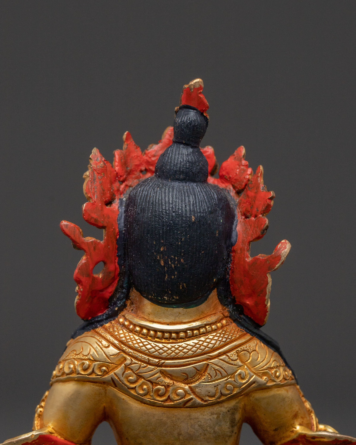 Dzambhala Guardian Statue:  Buddhist Wealth Deity Sculpture