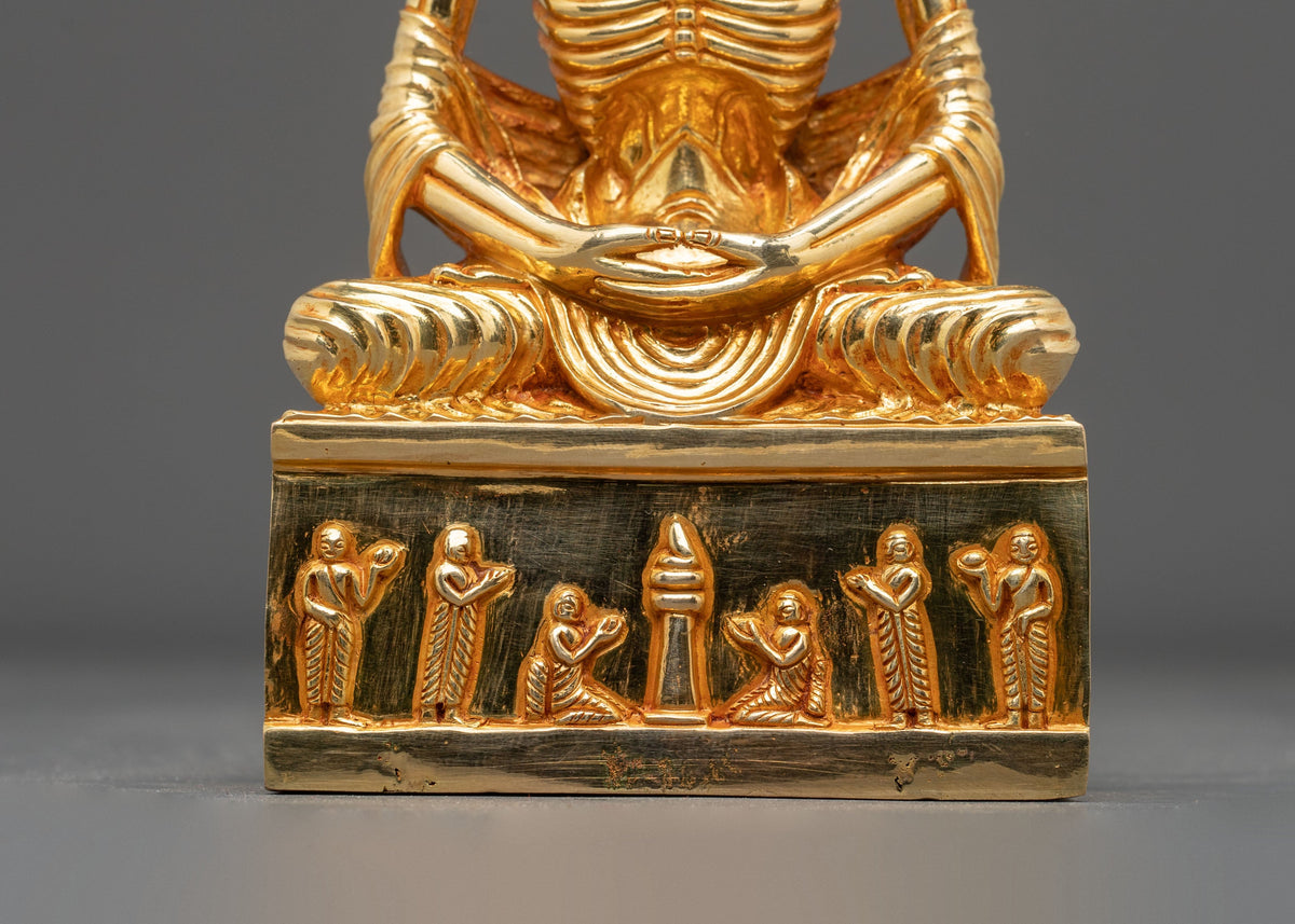 Fasting Buddha Meditation Statue | 24K Gold Gilded Buddhist Sculpture