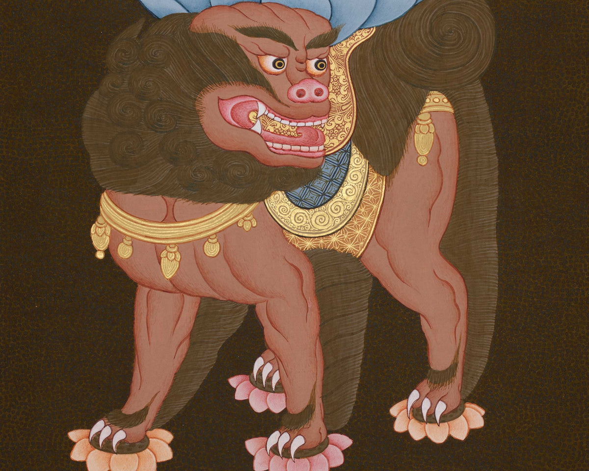 Simhananda Manjushri Thangka | The Lion's Roar of Liberating Wisdom
