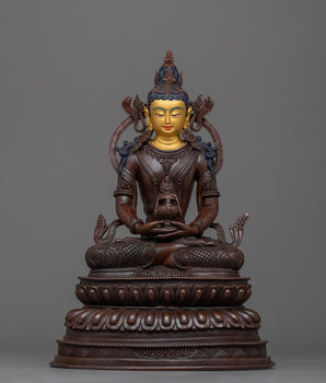 Gold Face Amitayus Statue 
