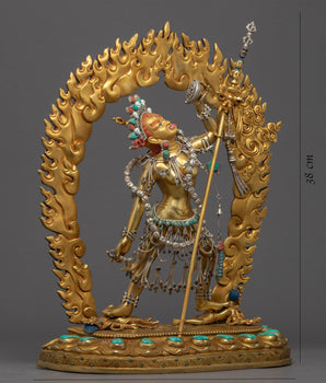 Dakini Vajrayogini Sculpture | Traditional Hand-carved Red Dakini