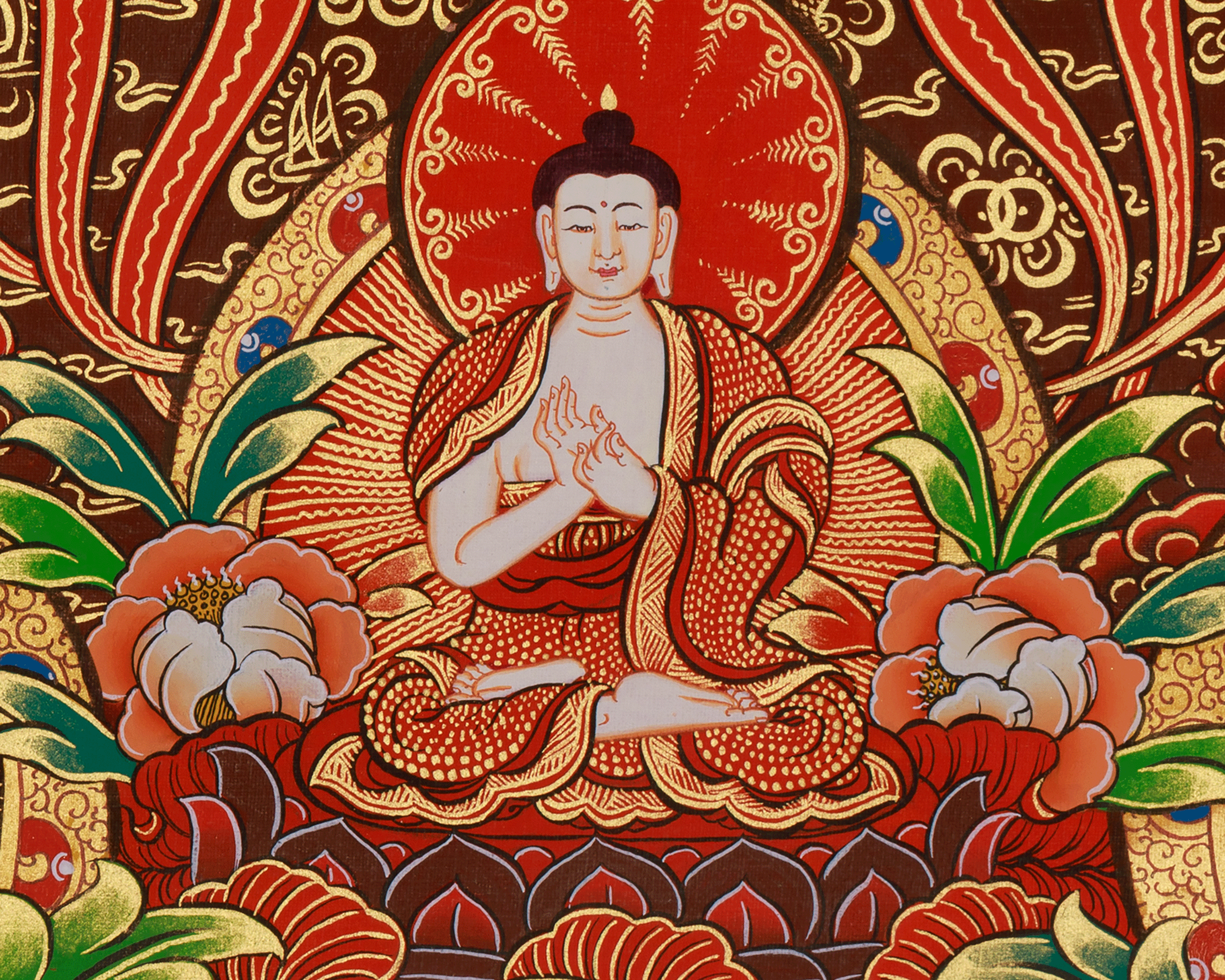 Sacred Chenrezig Artwork | Tibetan Compassion Deity | Avalokiteshvara Thangka