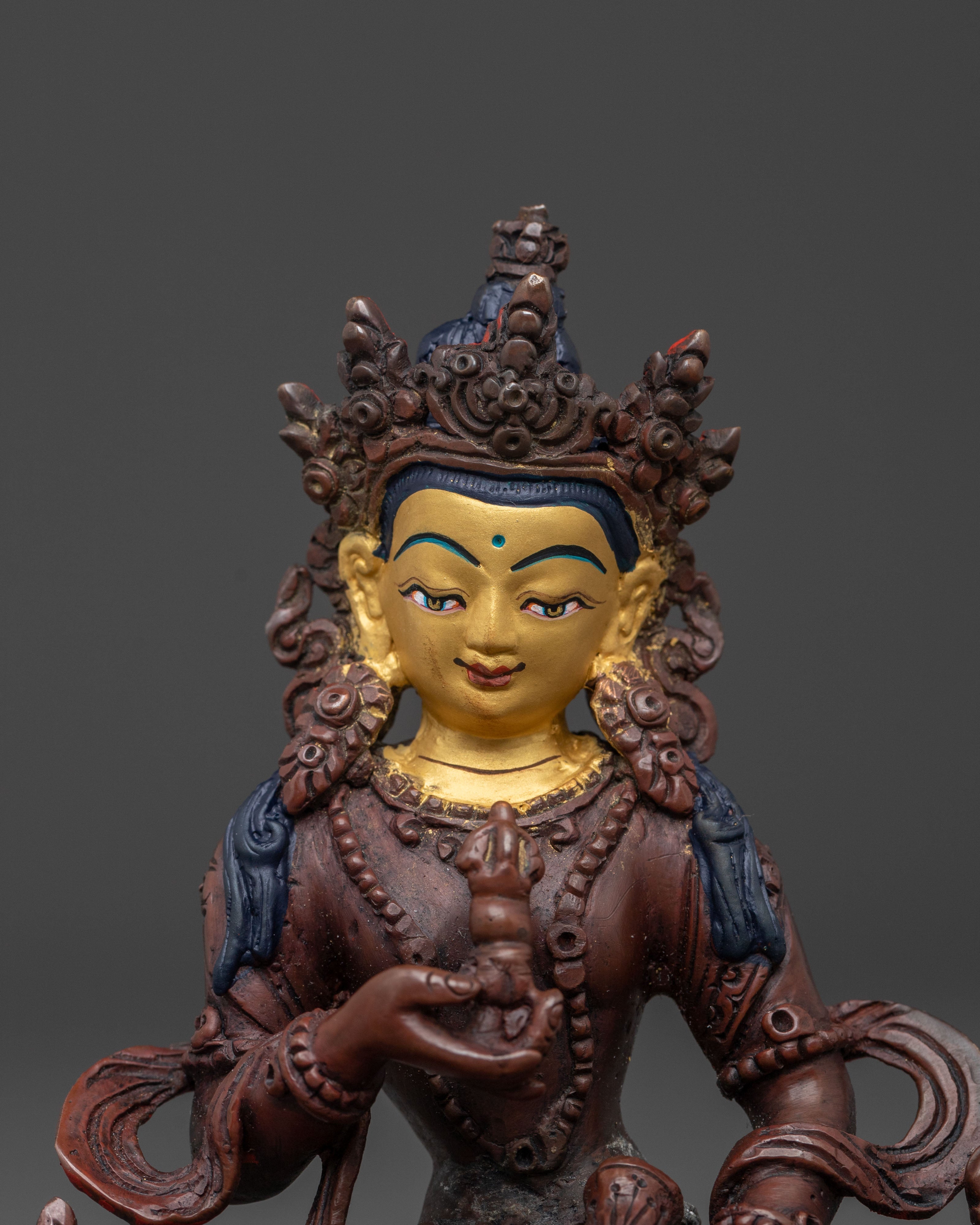 Vajrasattva Meditation Statue | Oxidized Copper Sacred Deity