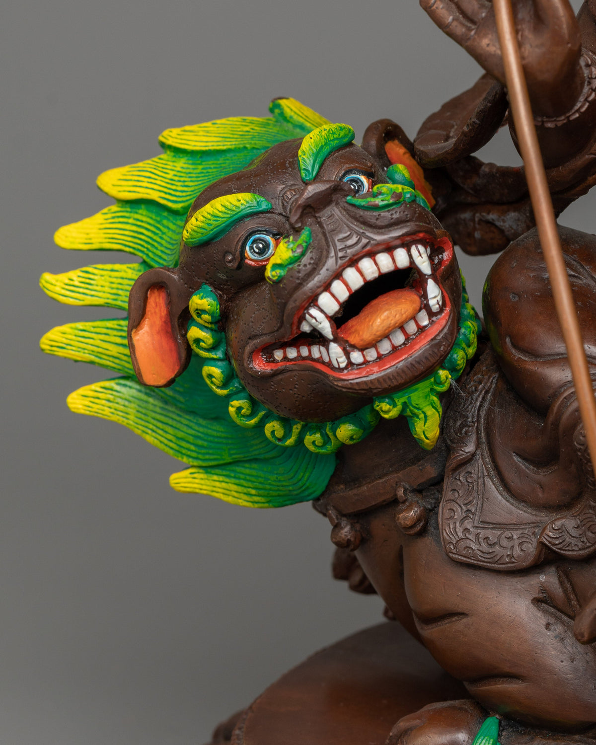 Oxidized Copper Namtoshe Figurine | Flawlessly Handcarved Deity of Wealth