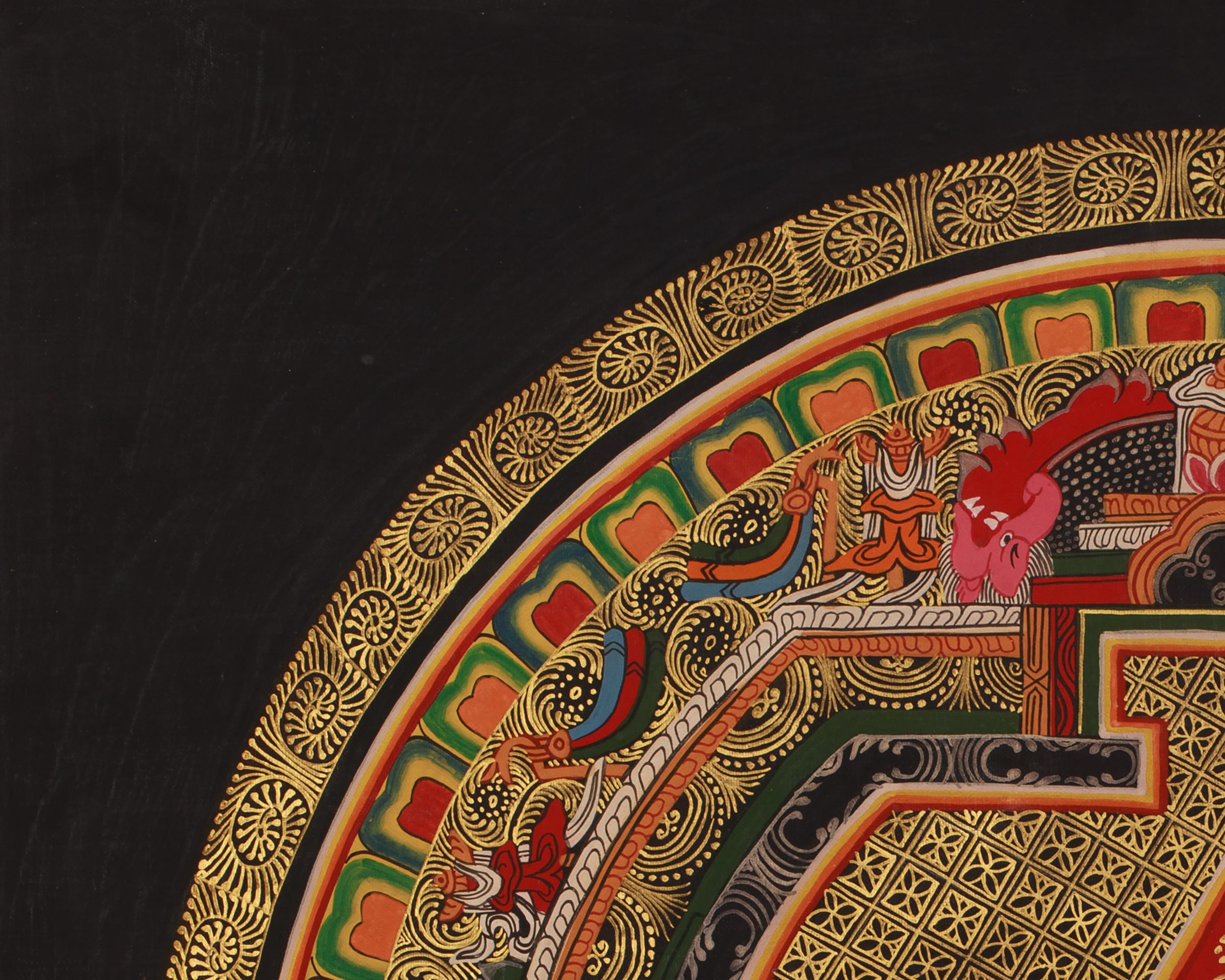 Tibetan Artwork of Mantra Mandala | Meditation Altar