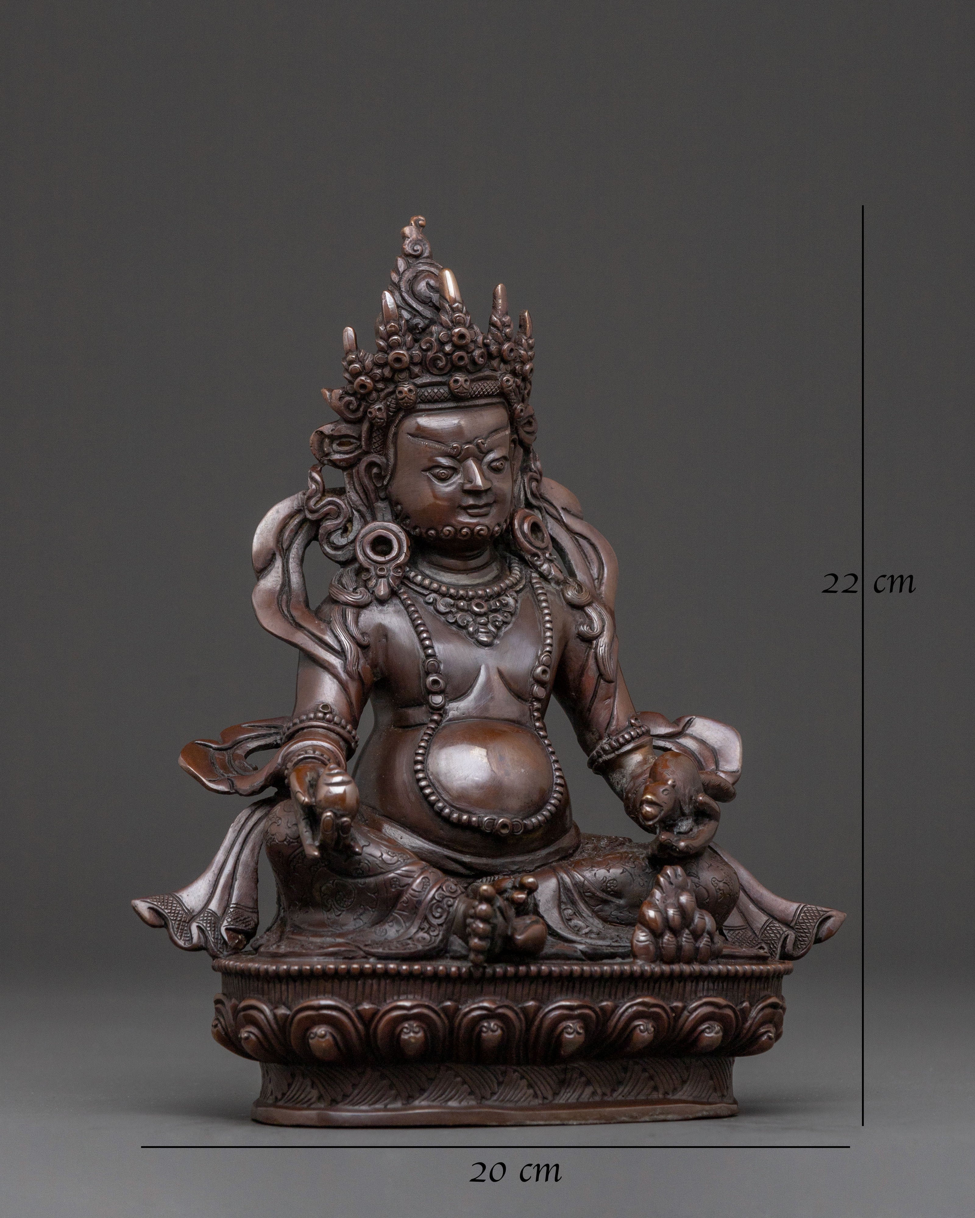 Dzambhala Statue: Oxidized Copper Statue