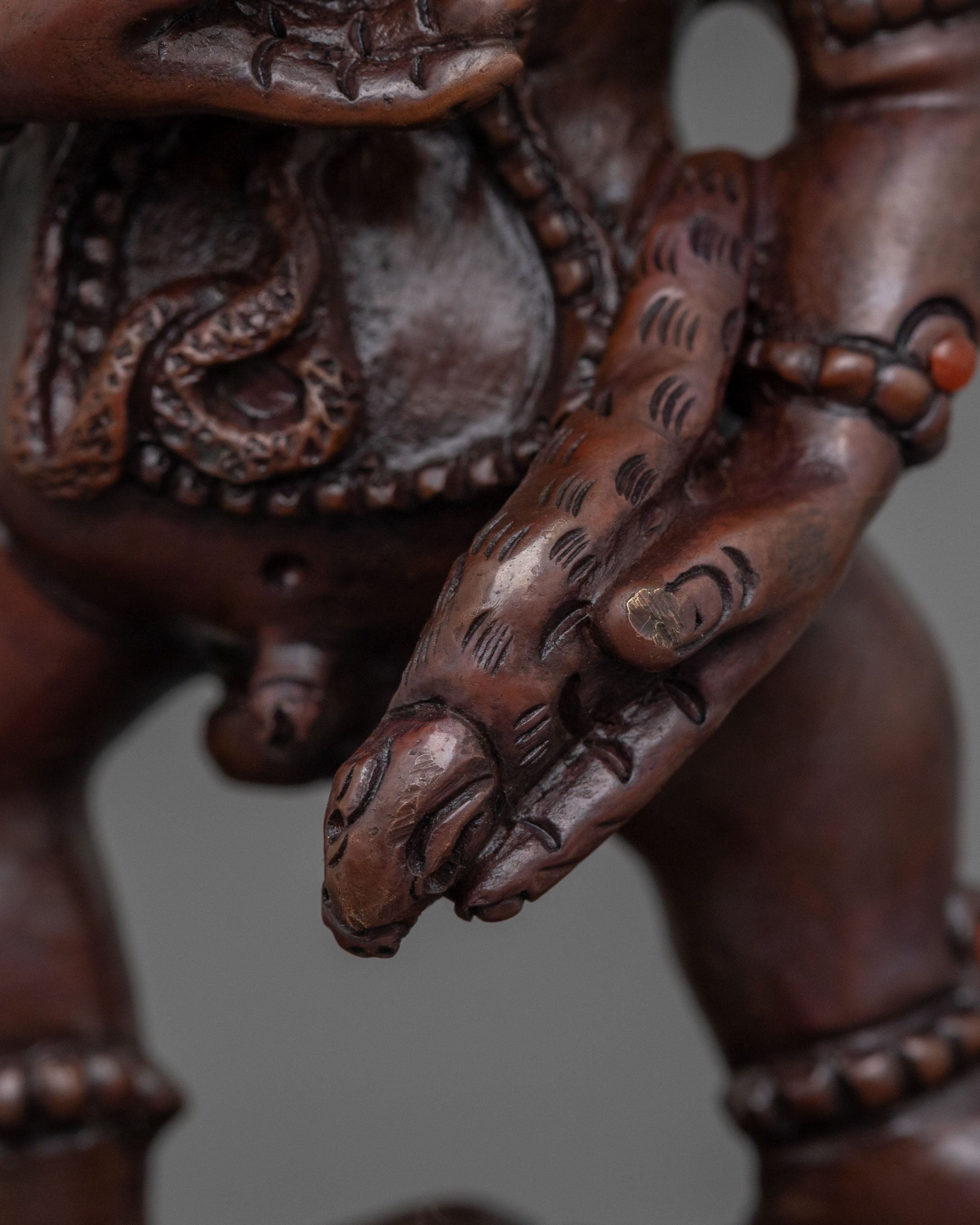 Black Dzambhala Sacred Sculpture | Buddhist Wealth Deity