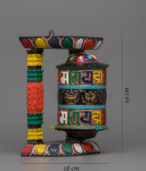 Two Rows Mantra Prayer Wheel | Portable and Powerful Spiritual Tool