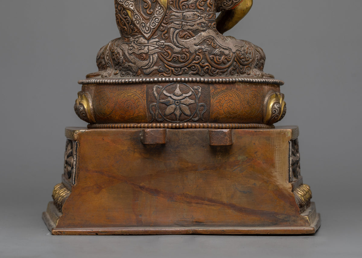 Divine Buddha Amitabha Sculpture on Lotus Throne | A Beacon of Infinite Light