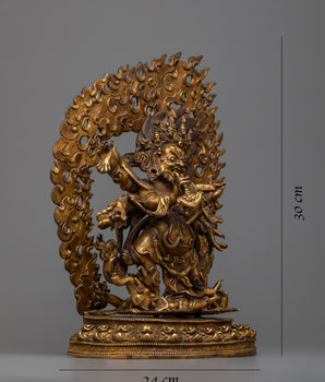Six Armed Mahakala Antique Finish Statue 
