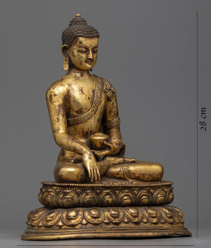 11 Inches Shakyamuni Buddha Statue | Antique Finish Sculpture