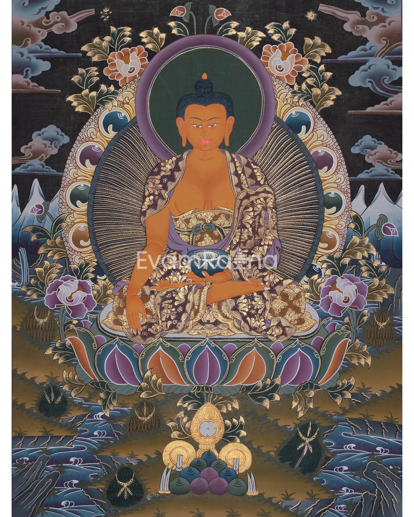 Beautifully Hand-Painted Shakyamuni Buddha | Tibetan Buddhism Art