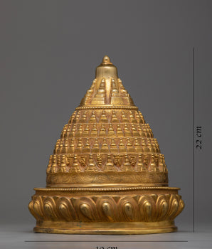 Golden Stupa Statue | Symbolizing the Buddha's Enlightenment