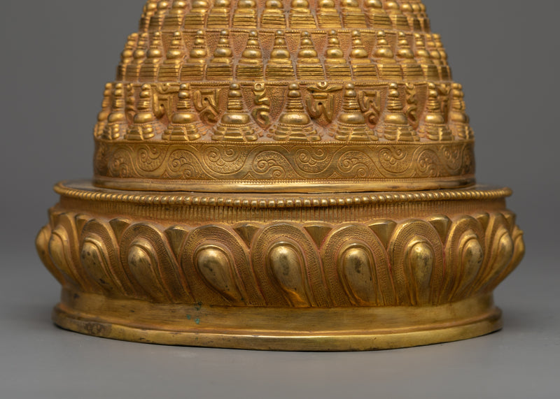 Golden Stupa Statue | Symbolizing the Buddha's Enlightenment