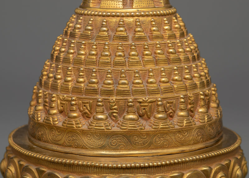 Golden Stupa Statue | Symbolizing the Buddha's Enlightenment