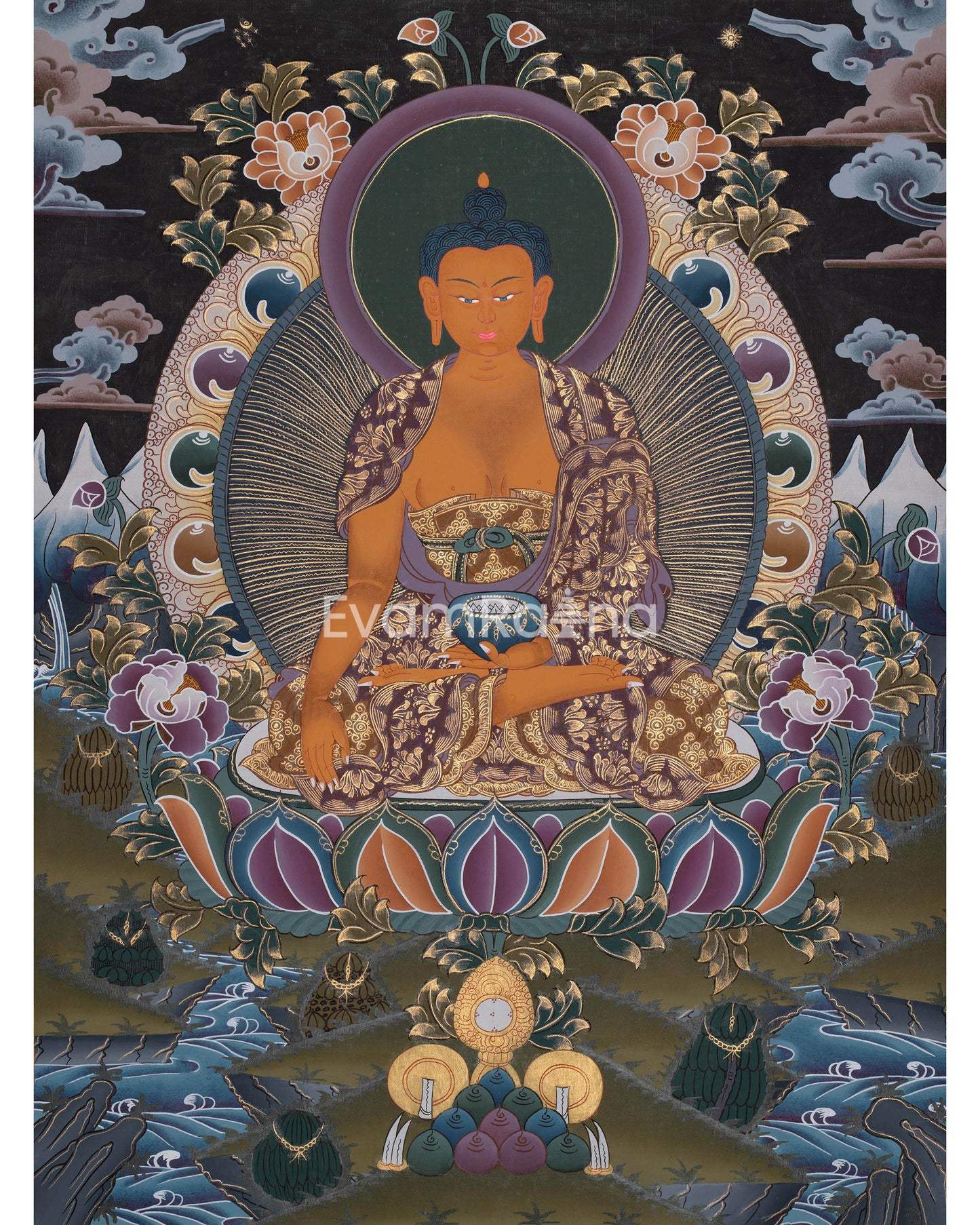 Beautifully Hand-Painted Shakyamuni Buddha | Tibetan Buddhism Art