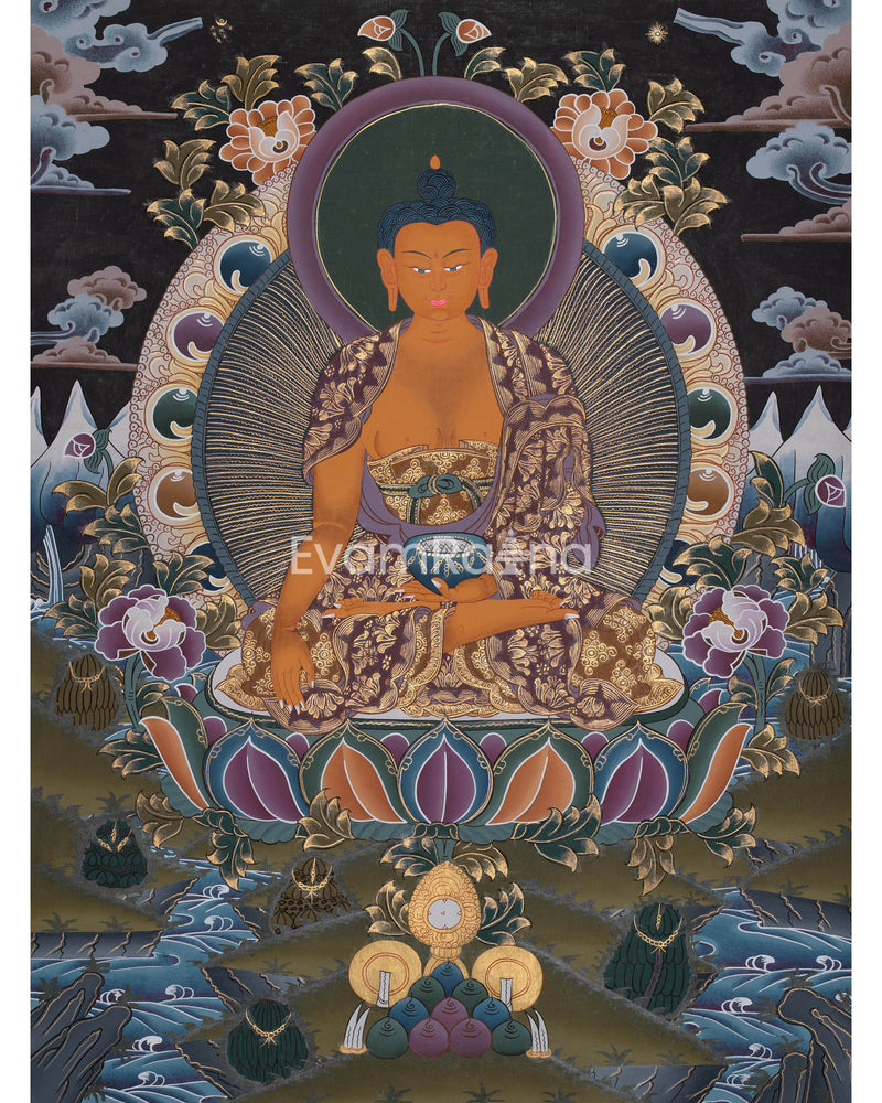 Beautifully Hand-Painted Shakyamuni Buddha | Tibetan Buddhism Art