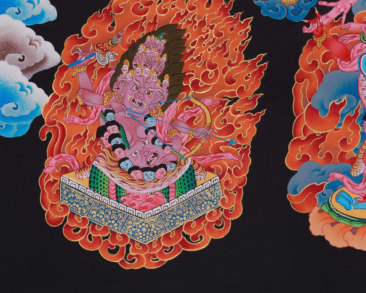 Nyingma Mahakala Thangka | The Wrathful Protector and Guardians of the Nyingma Tradition