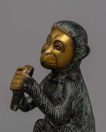 Brass Monkey Statue | Enhance Your Living Space with a Playful Monkey Statue