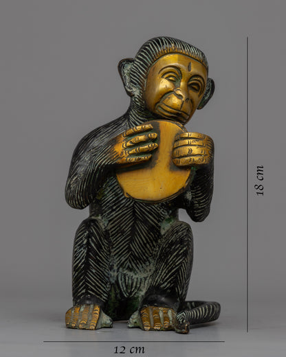 Brass Monkey Statue | Enhance Your Living Space with a Playful Monkey Statue