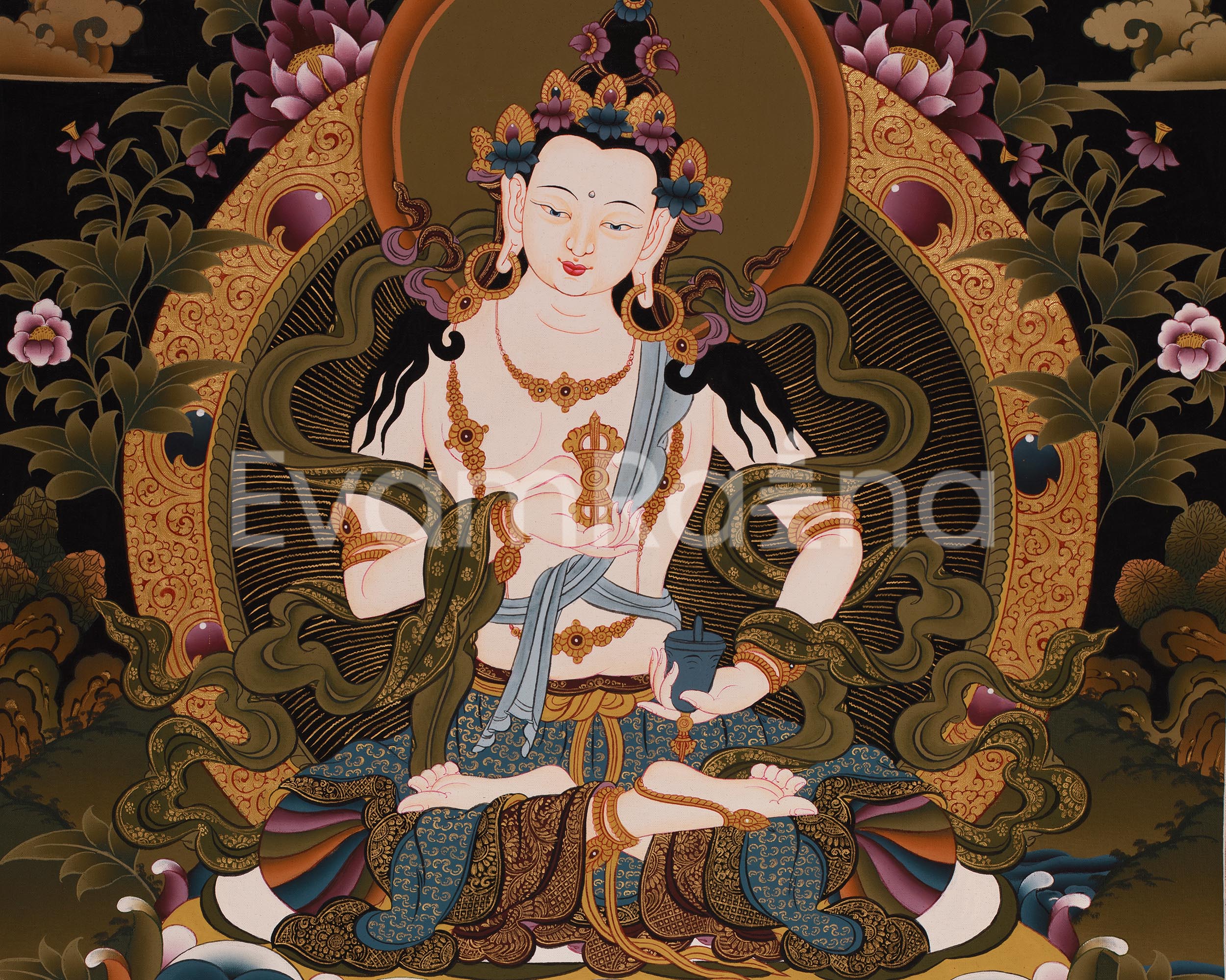 Vajrasattva Thangka Painting | Tibetan Buddhist Artwork