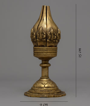 Brass Lotus Diya Butter Lamp | Symbol of Devotion and Light