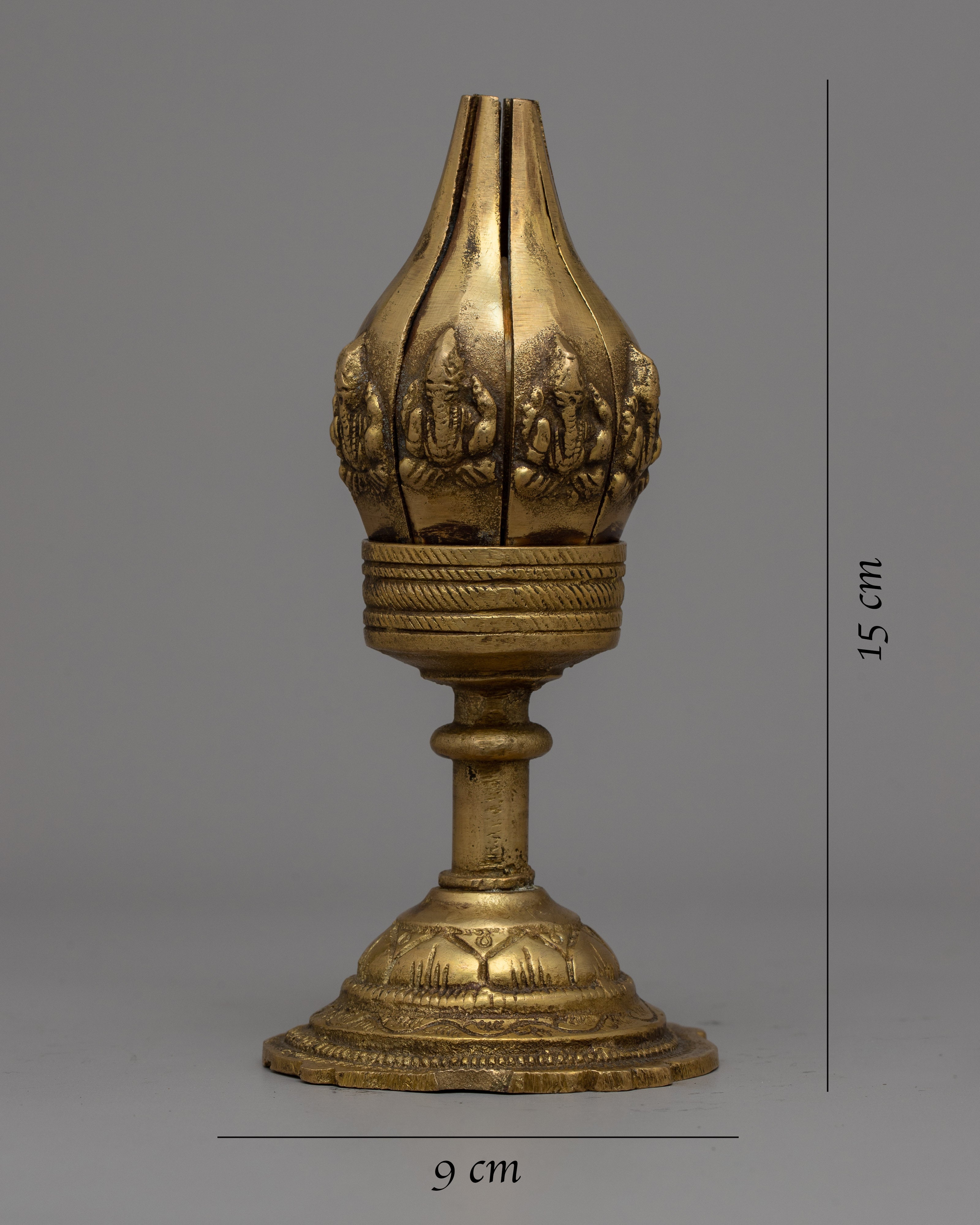 Brass Lotus Diya Butter Lamp | Symbol of Devotion and Light