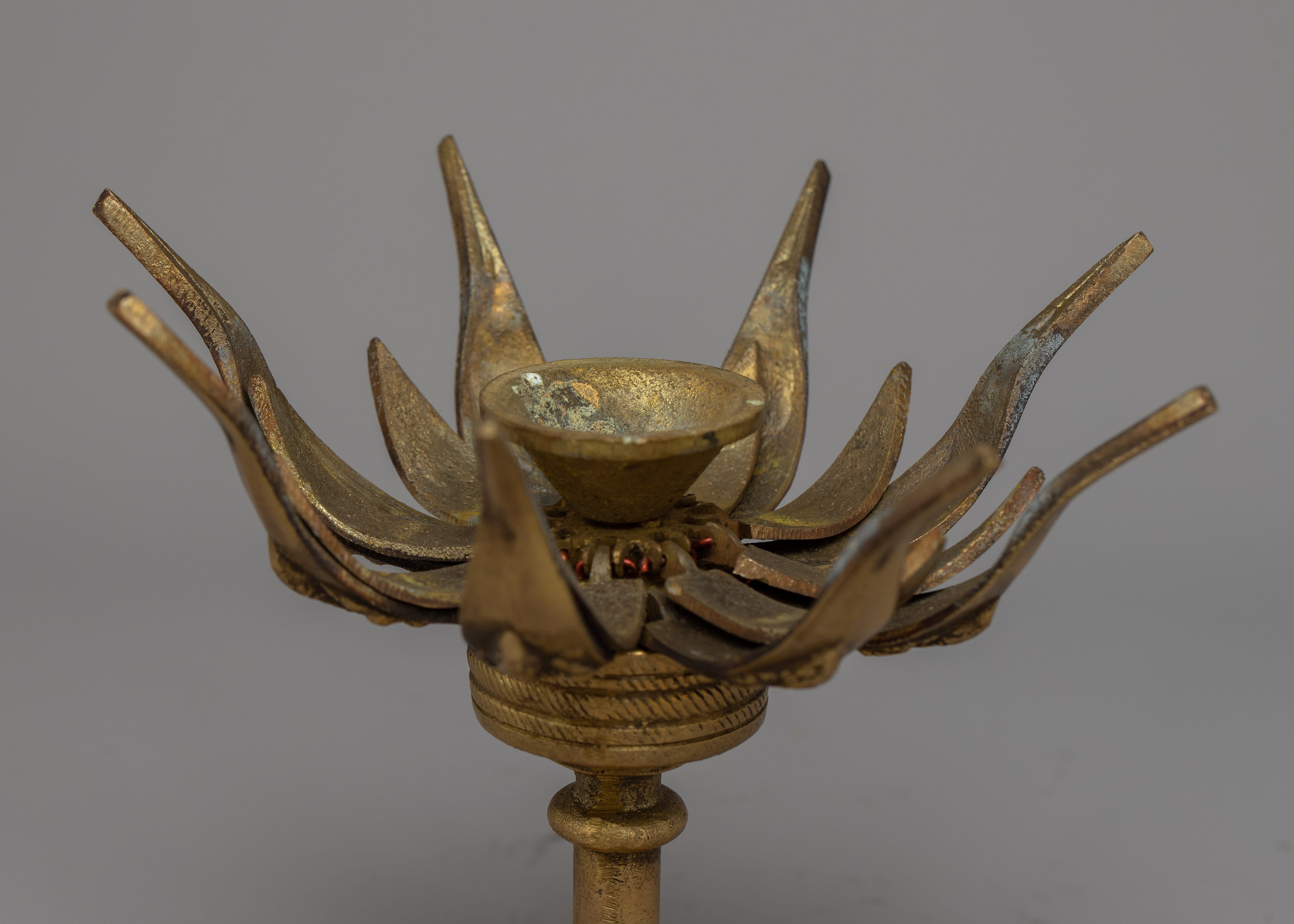 Brass Lotus Diya Butter Lamp | Symbol of Devotion and Light