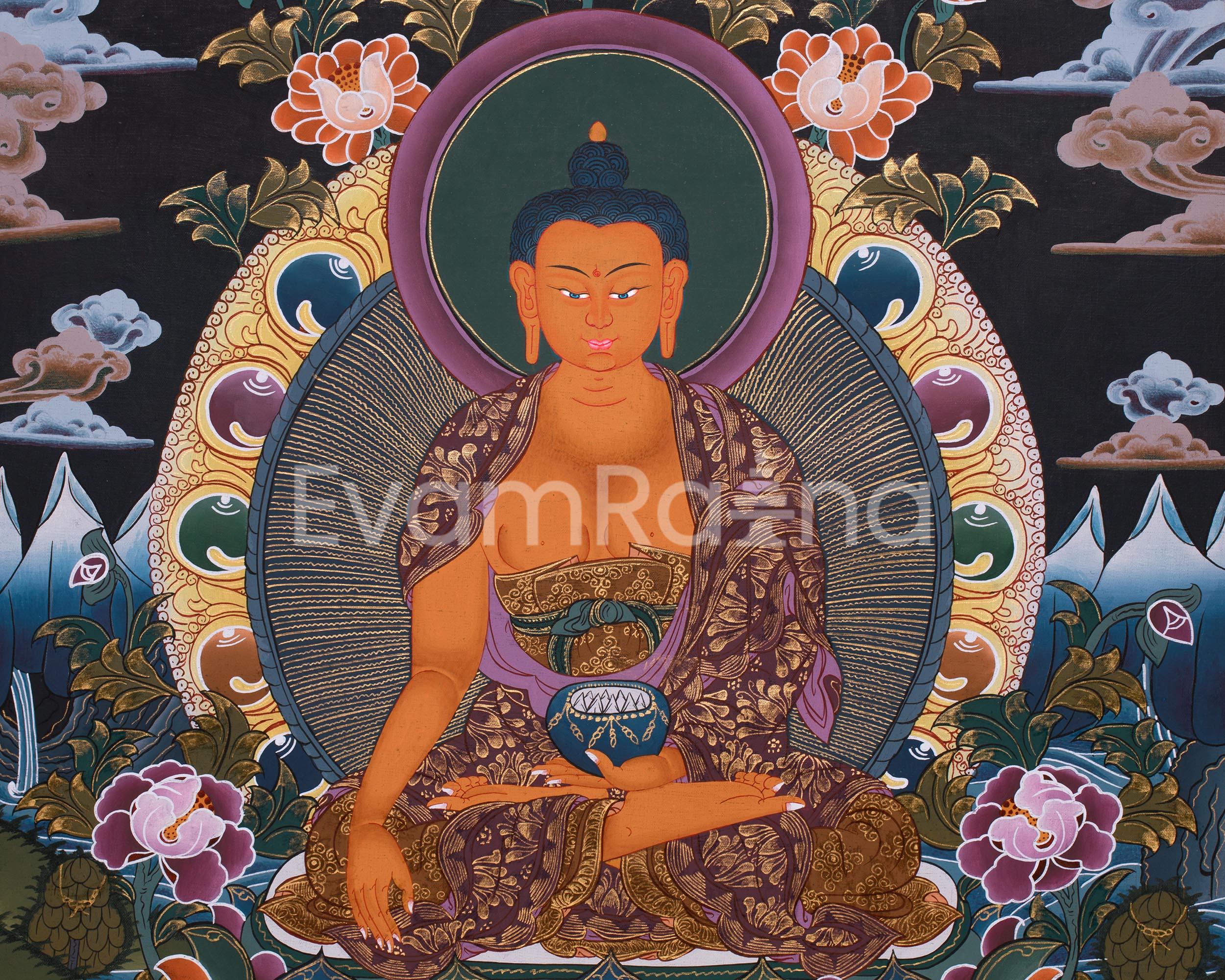 Traditional Buddha Shakyamuni Painting | Spiritual Enlightenment Art