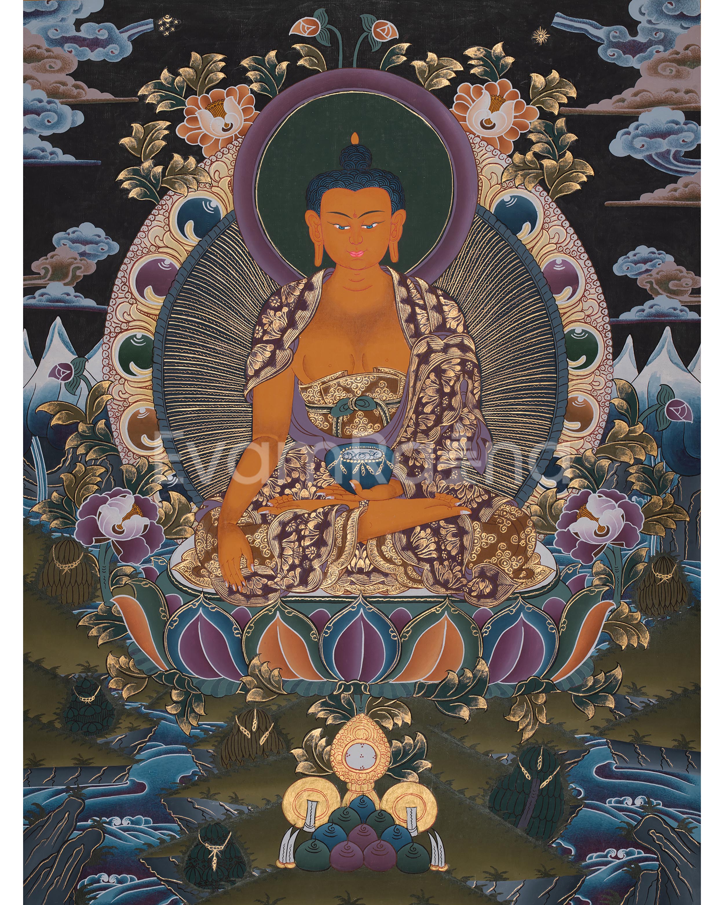 Traditional Buddha Shakyamuni Painting | Spiritual Enlightenment Art