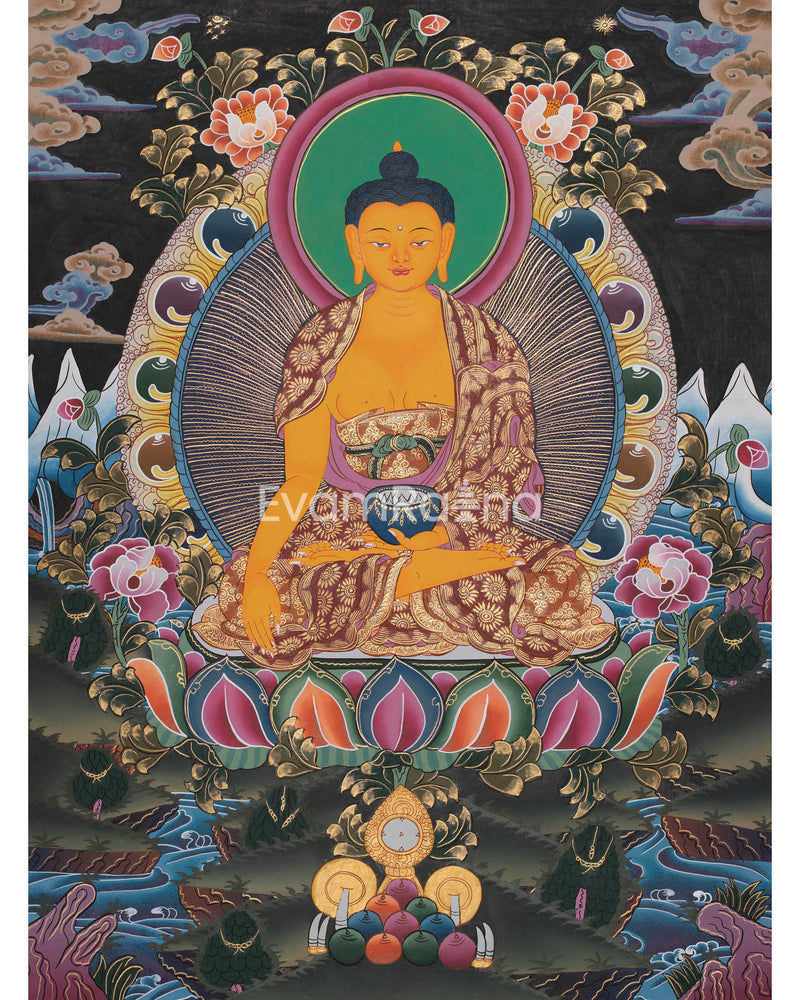 Beautifully Hand-Painted Shakyamuni Buddha | Tibetan Buddhism Art