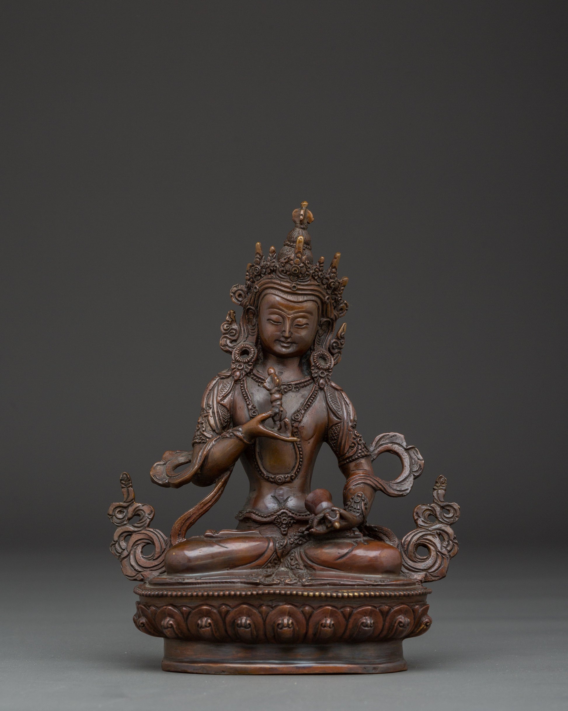 Oxidized copper Vajrasattva statue