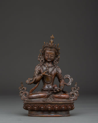 Oxidized copper Vajrasattva statue