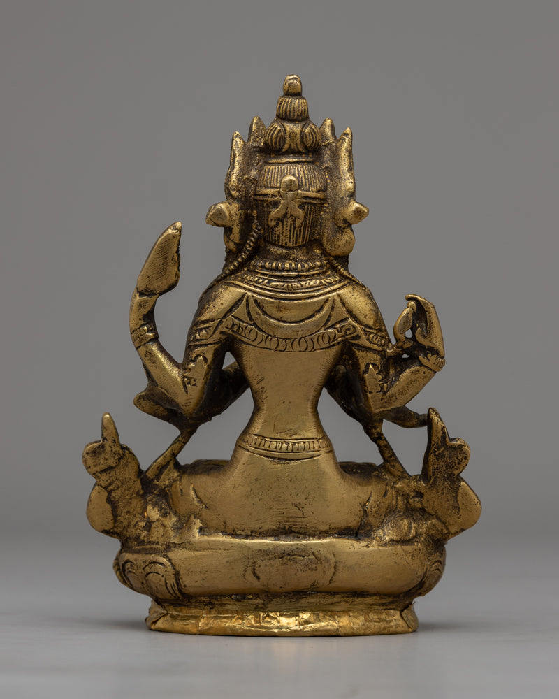 Chenresig Brass Statue | Divine Bodhisattva Sculpture for Spiritual Harmon